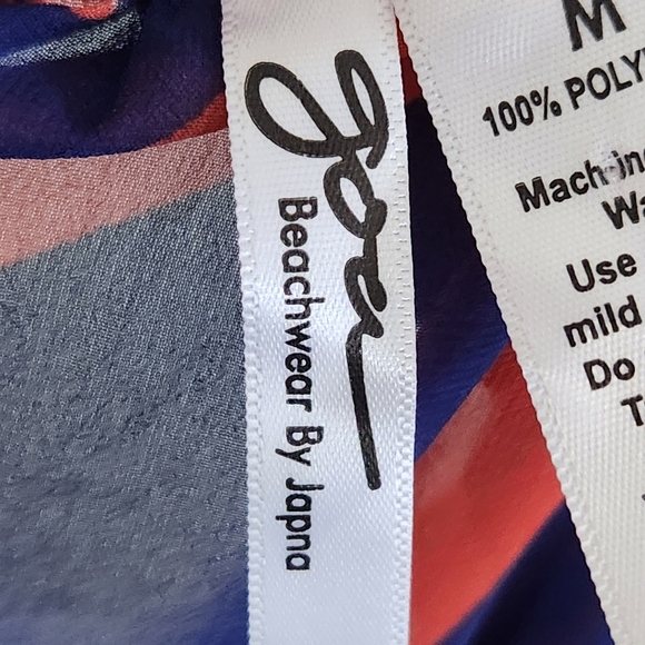 Goa By Japna Maxi Skirt Womens Medium Blue Floral Maxi Swim Cover Up Wrap Boho - Picture 10 of 12